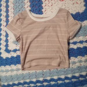 Pink Striped Crop Top